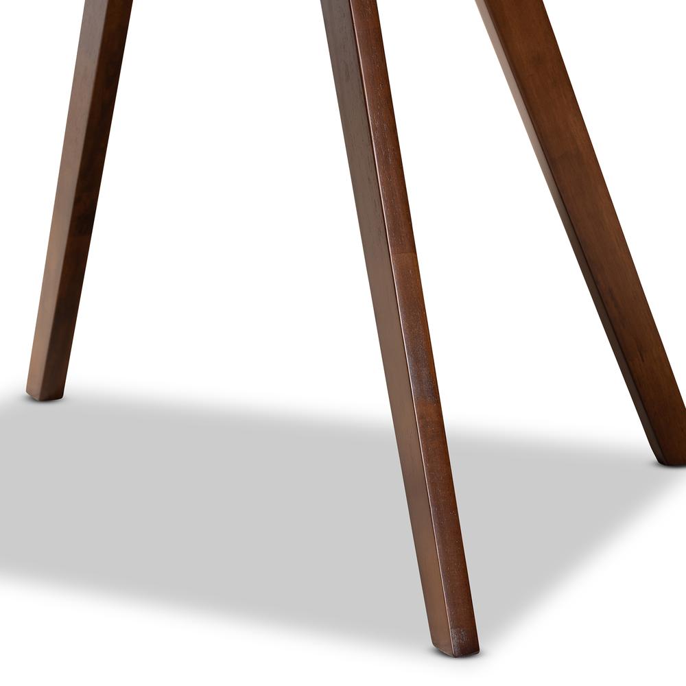 Transitional Walnut Brown Finished Round Wood Dining Table. Picture 9