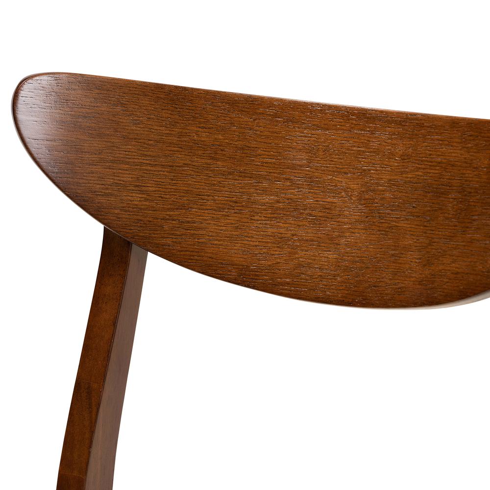 Walnut Brown Finished Wood 4-Piece Dining Chair Set. Picture 9