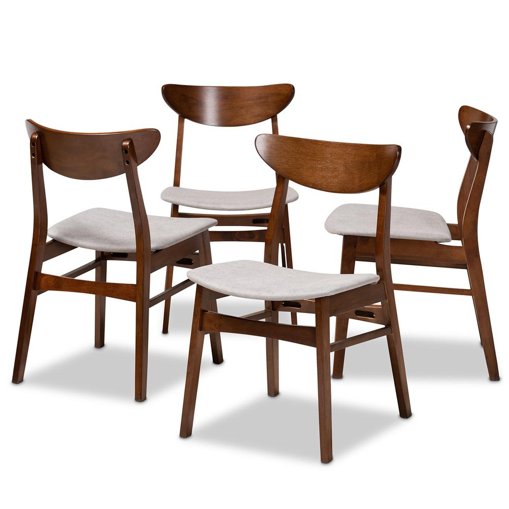 Walnut Brown Finished Wood 4-Piece Dining Chair Set. Picture 7