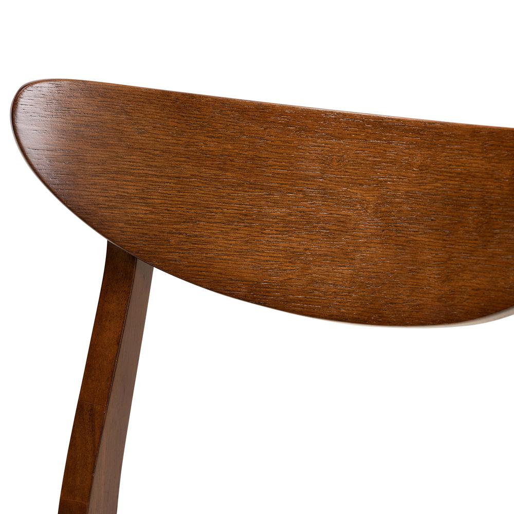 Walnut Brown Finished Wood 4-Piece Dining Chair Set. Picture 9