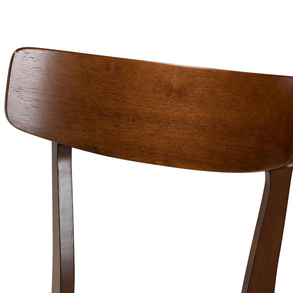 Walnut Brown Finished Wood 4-Piece Dining Chair Set. Picture 9