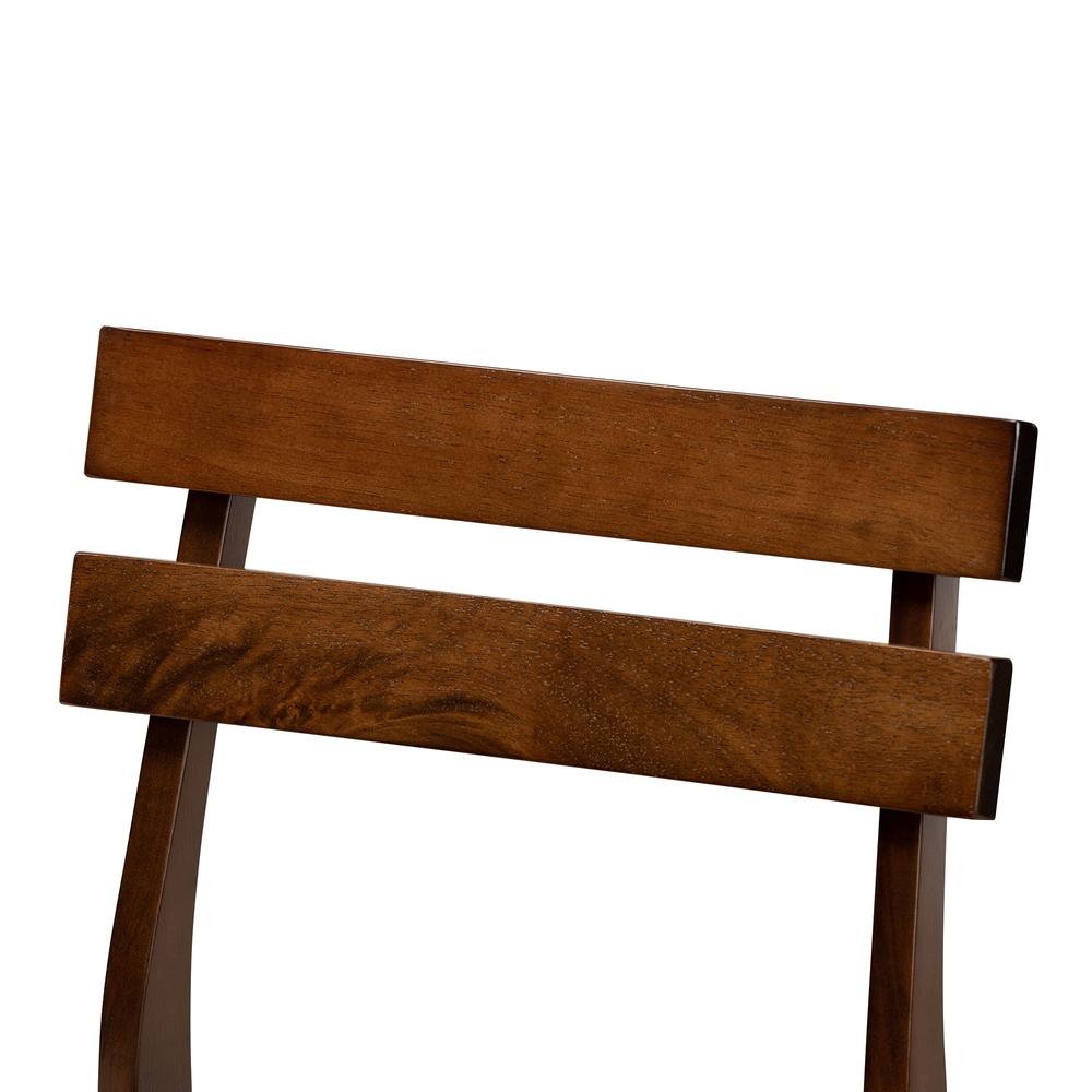Walnut Brown Finished Wood 4-Piece Dining Chair Set. Picture 9