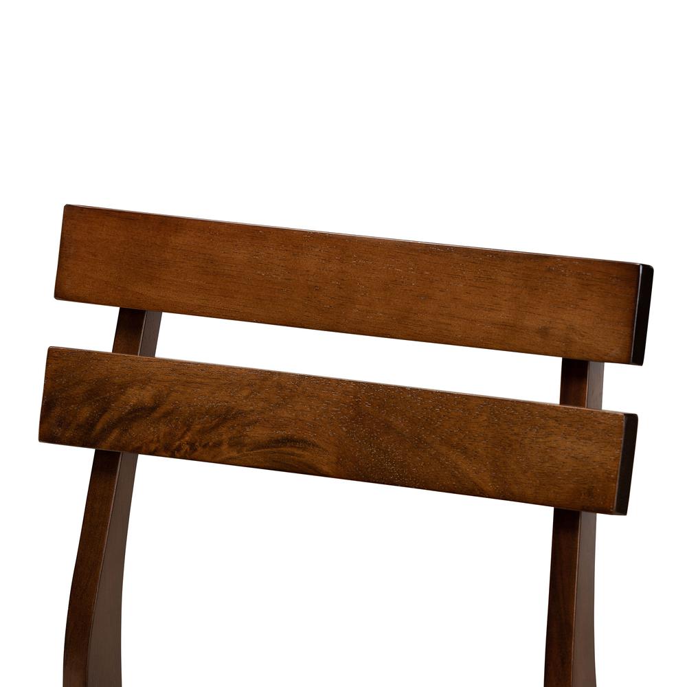 Walnut Brown Finished Wood 4-Piece Dining Chair Set. Picture 9