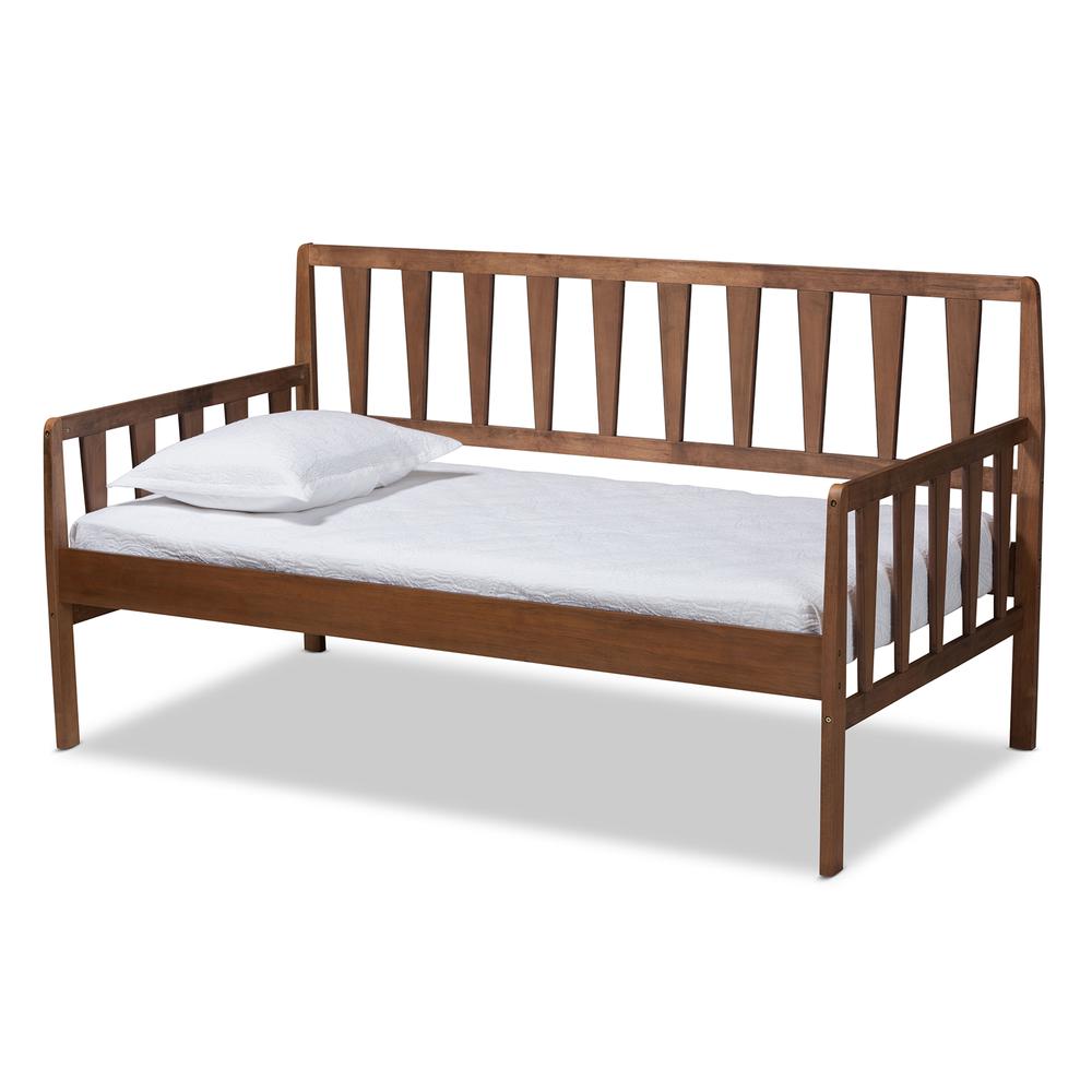 Transitional Walnut Brown Finished Wood Twin Size Daybed. Picture 8