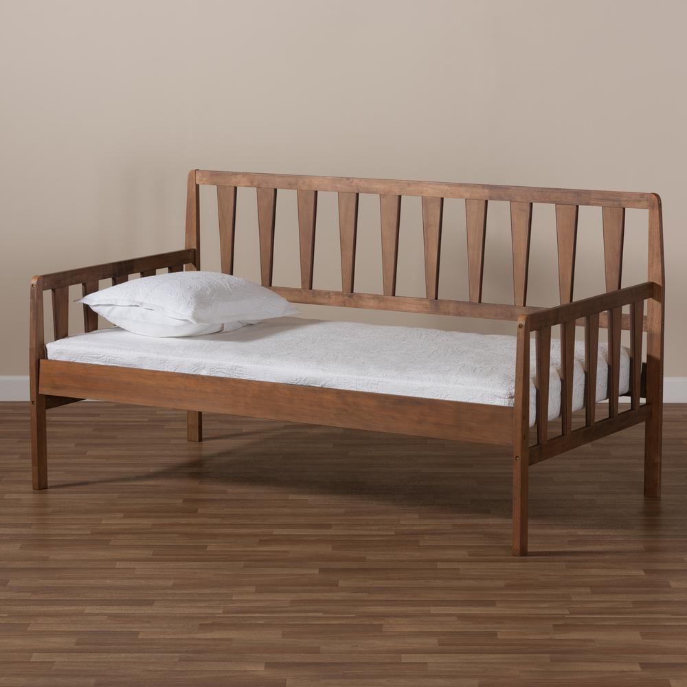 Transitional Walnut Brown Finished Wood Twin Size Daybed. Picture 13