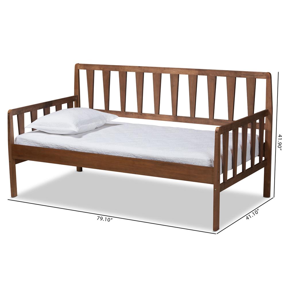 Transitional Walnut Brown Finished Wood Twin Size Daybed. Picture 14
