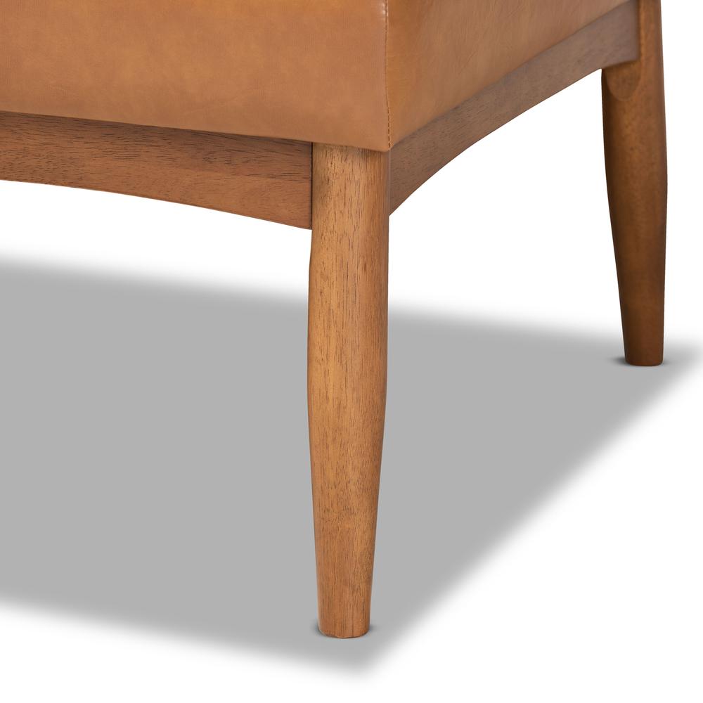 Modern Upholstered and Walnut Brown Finished Wood 3-Piece Dining Nook Set. Picture 17