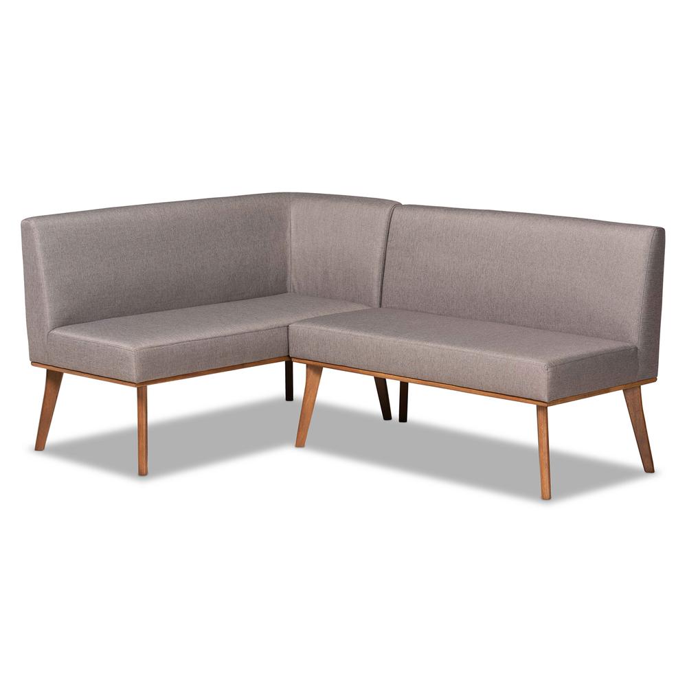 Walnut Brown Finished 2-Piece Wood Dining Nook Banquette Set. Picture 9