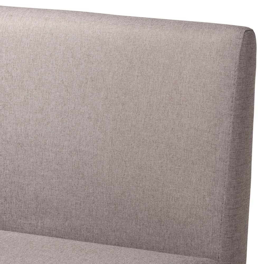 Grey Fabric Upholstered and Walnut Brown Finished Wood 3-Piece Dining Nook Set. Picture 16