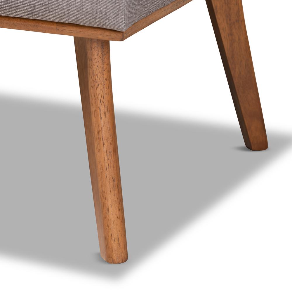 Grey Fabric Upholstered and Walnut Brown Finished Wood 3-Piece Dining Nook Set. Picture 17