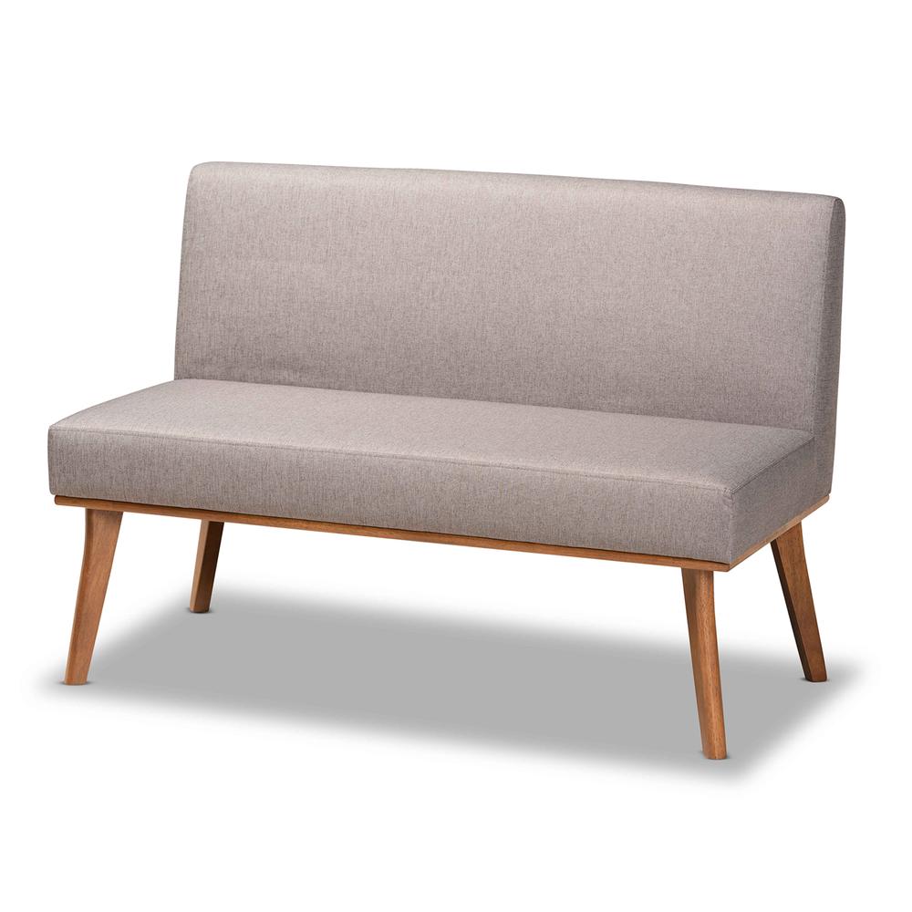 Walnut Brown Finished 2-Piece Wood Dining Nook Banquette Set. Picture 11