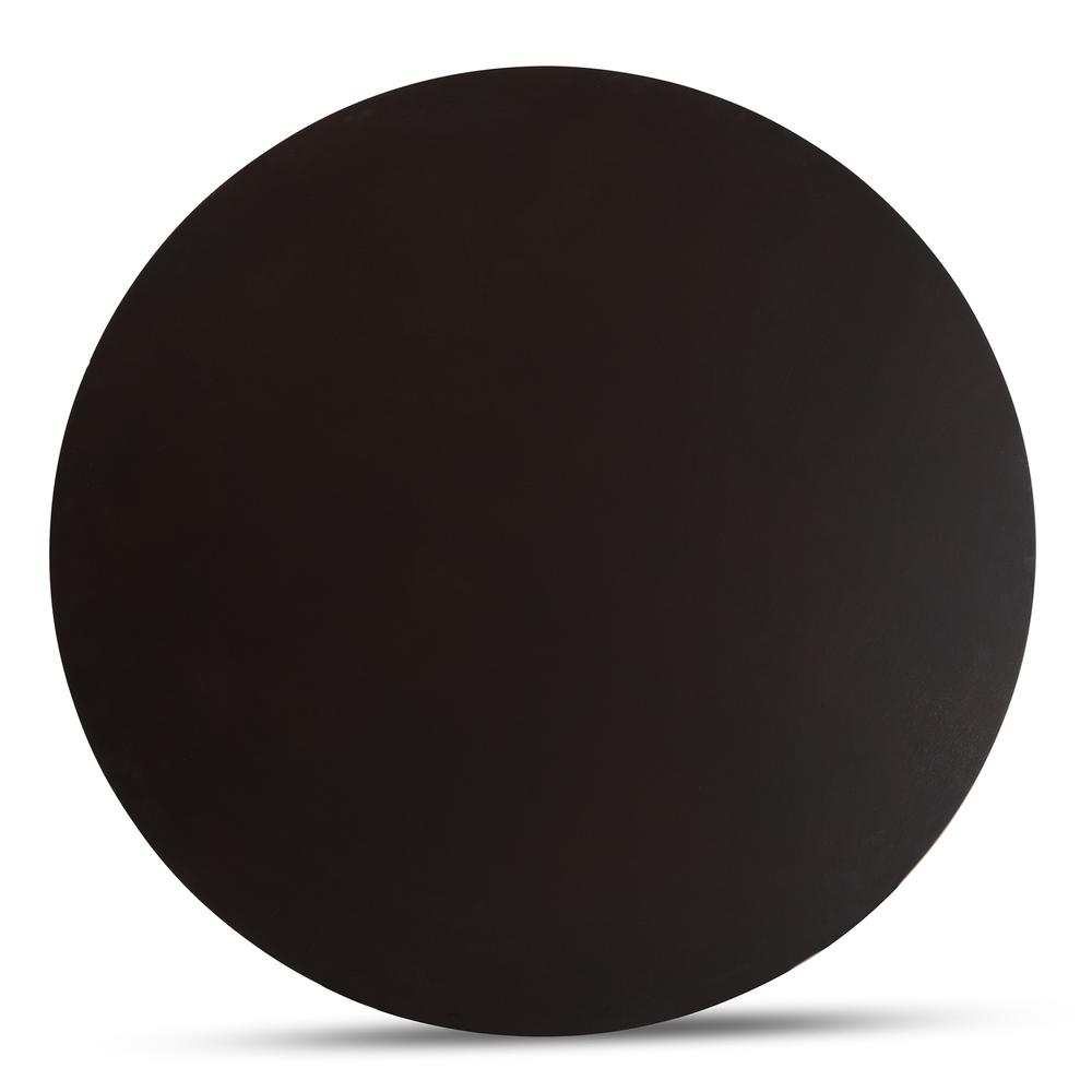 Dark Brown Finished 34-Inch-Wide Round Wood Dining Table. Picture 10