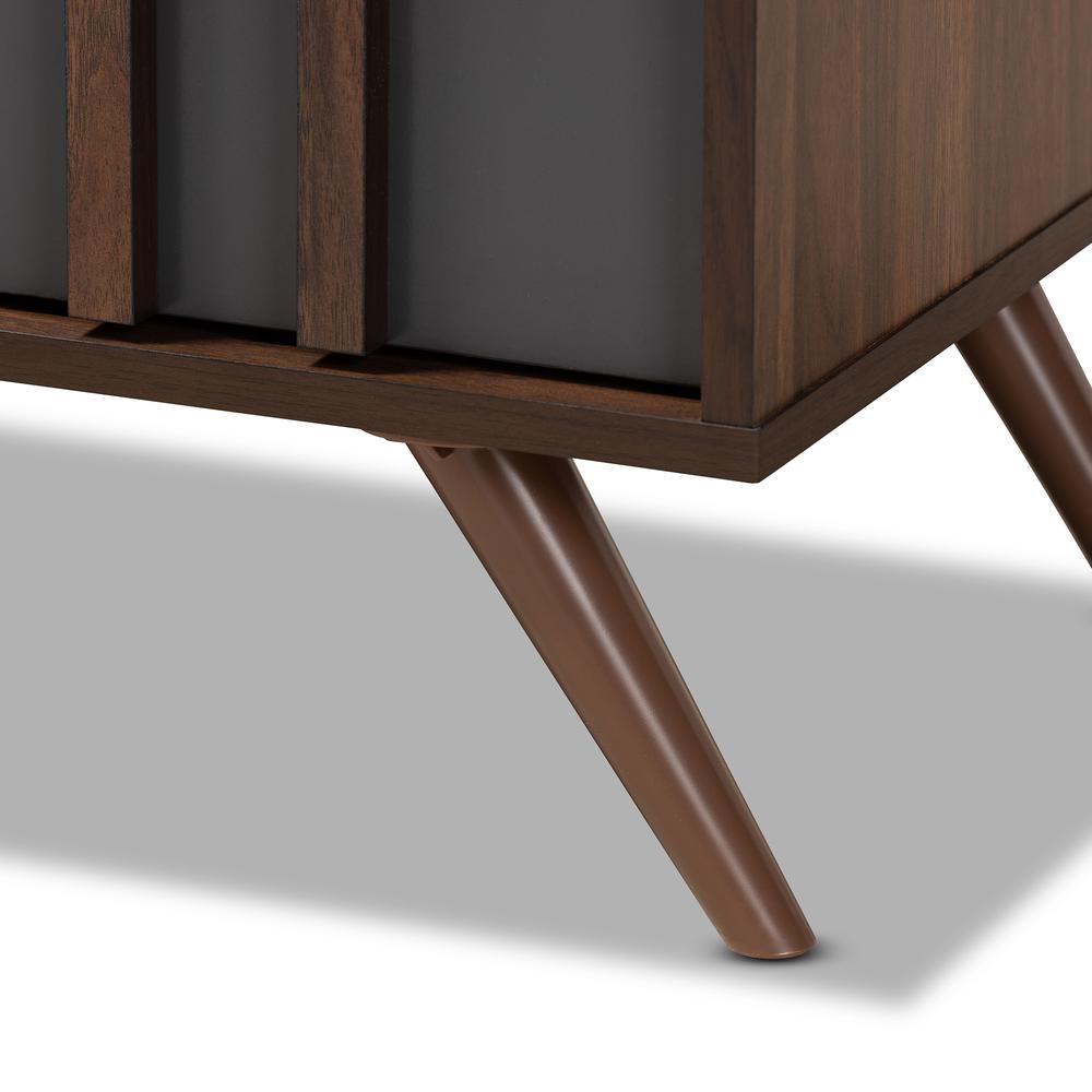 Two-Tone Grey and Walnut Finished Wood 6-Drawer Bedroom Dresser. Picture 15
