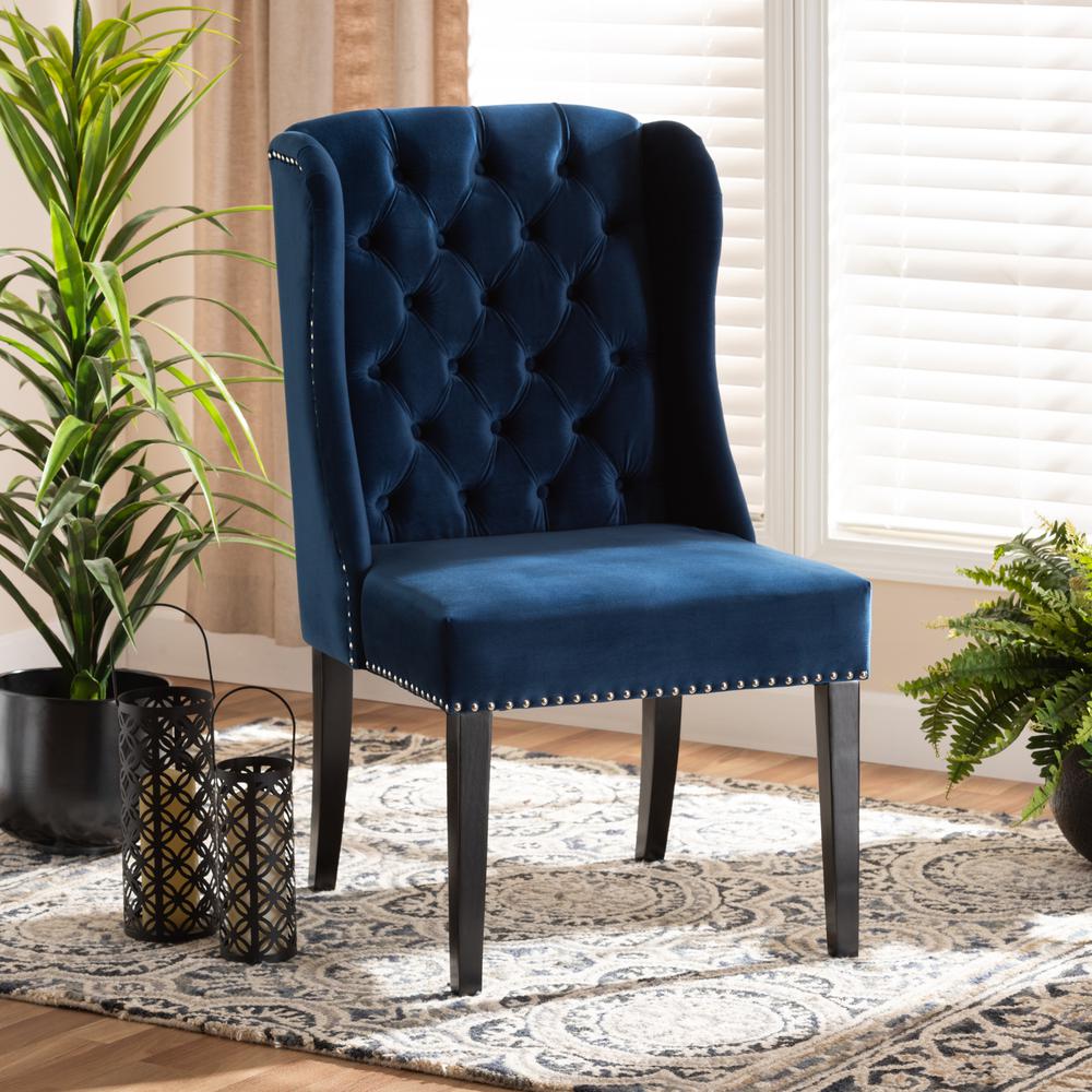 Dark Brown Finished Wood Wingback Dining Chair. Picture 18
