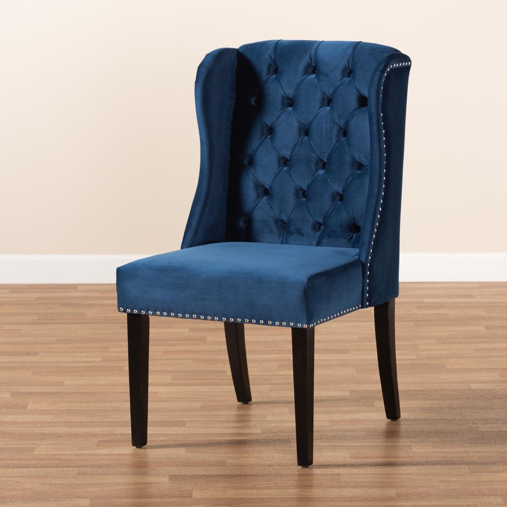 Dark Brown Finished Wood Wingback Dining Chair. Picture 19