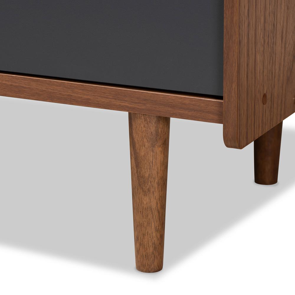 Multicolor Walnut Brown and Grey Gradient Finished Wood 3-Drawer Chest. Picture 15