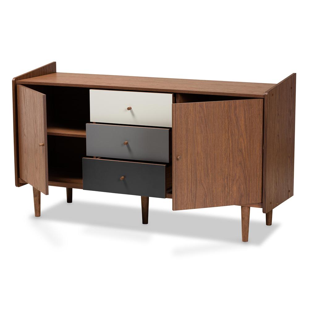 Grey Gradient Finished Wood 2-Door Dining Room Sideboard Buffet. Picture 11