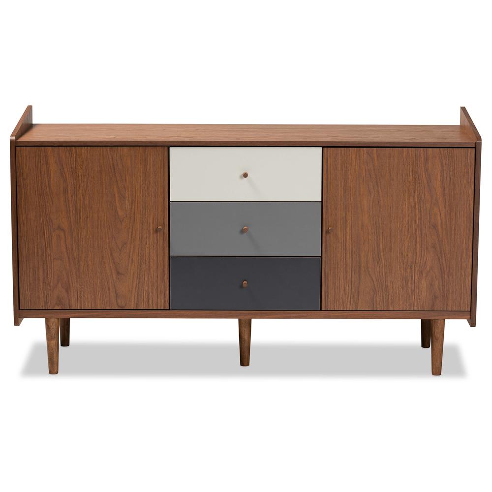 Grey Gradient Finished Wood 2-Door Dining Room Sideboard Buffet. Picture 12