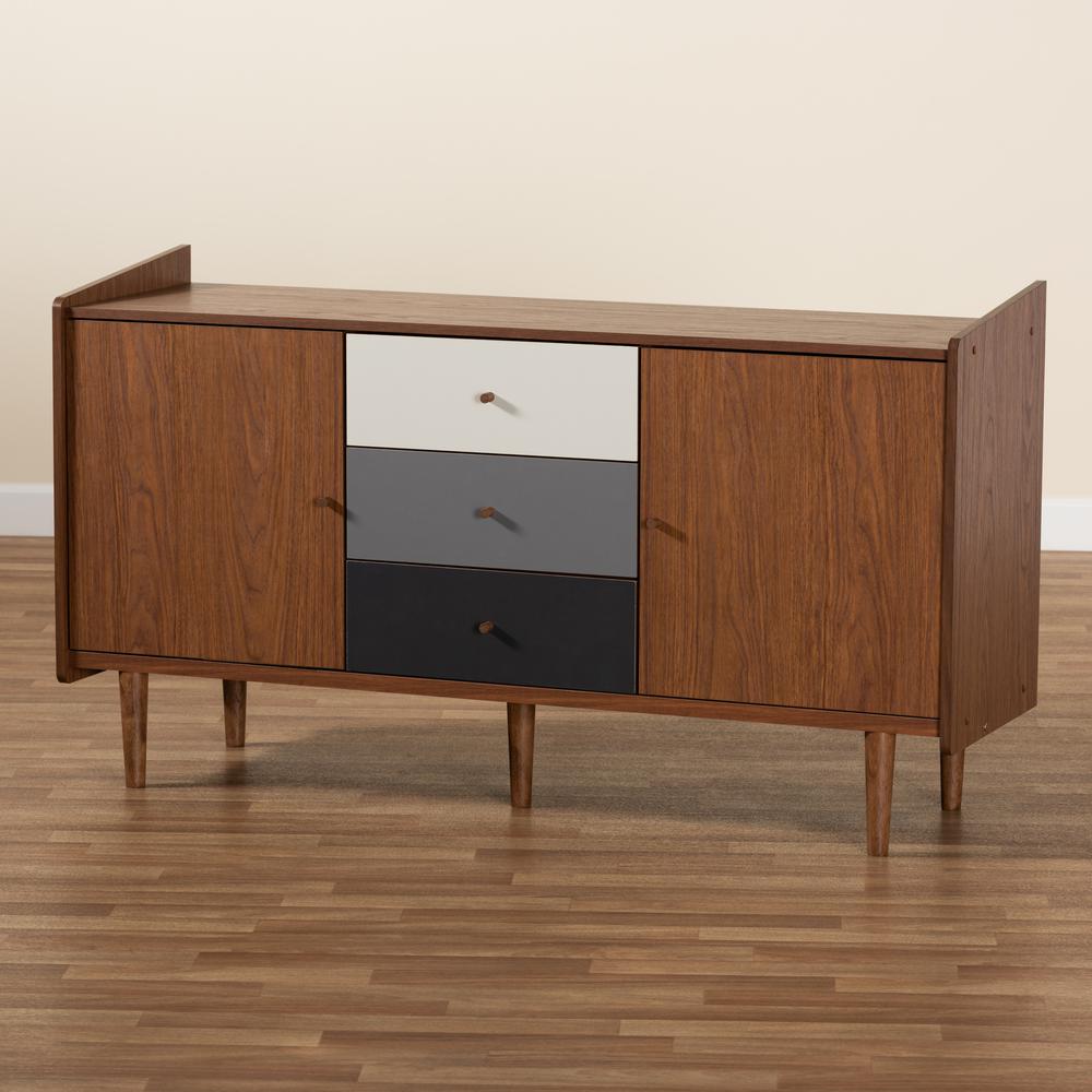 Grey Gradient Finished Wood 2-Door Dining Room Sideboard Buffet. Picture 17