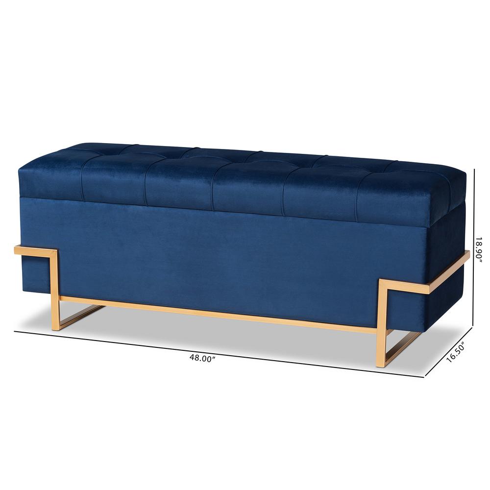 Gold Metal Finished Storage Ottoman. Picture 22