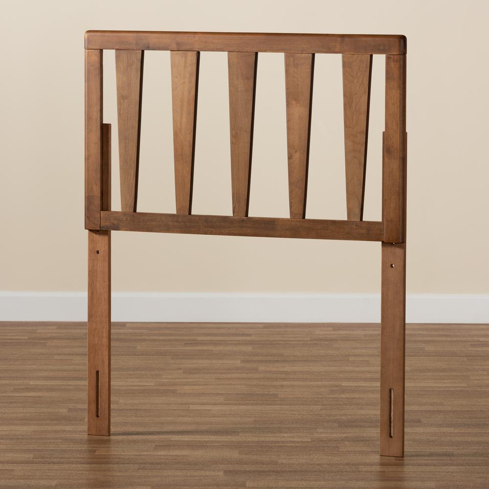 Duncan Modern and Contemporary Ash Walnut Finished Wood Twin Size Headboard. Picture 10