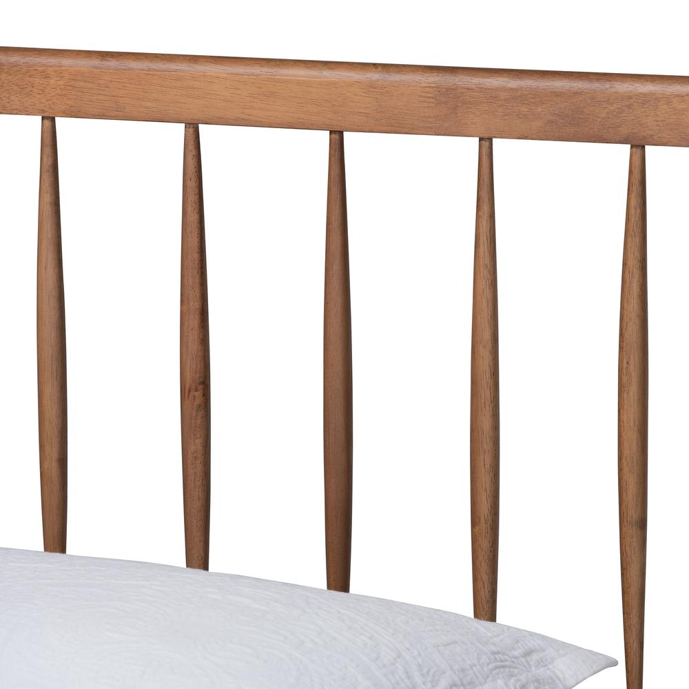 Toru Mid-Century Modern Ash Walnut Finished Wood Twin Size Platform Bed. Picture 13