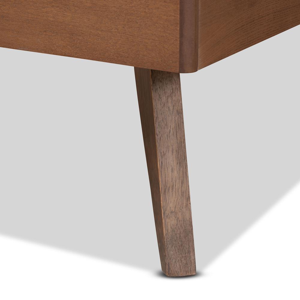 Toru Mid-Century Modern Ash Walnut Finished Wood Twin Size Platform Bed. Picture 14