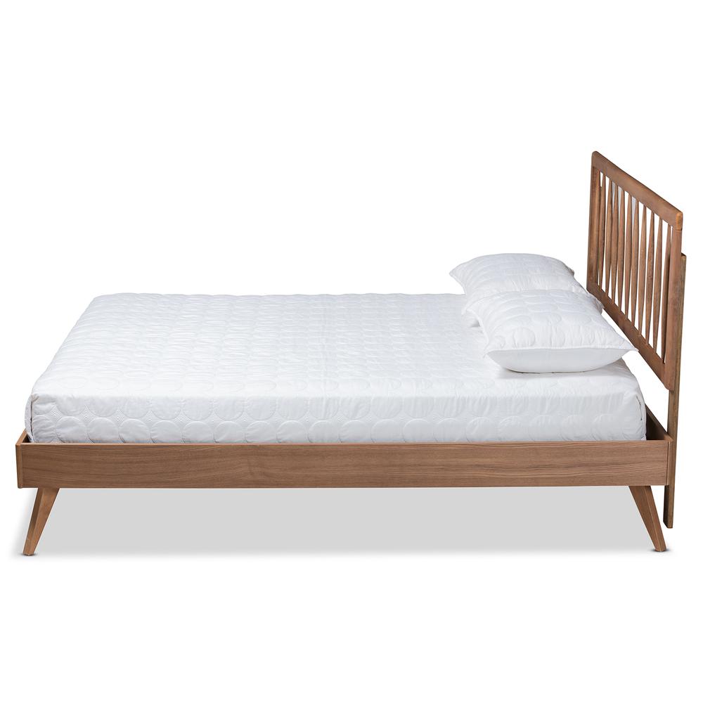 Toru Mid-Century Modern Ash Walnut Finished Wood Full Size Platform Bed. Picture 13