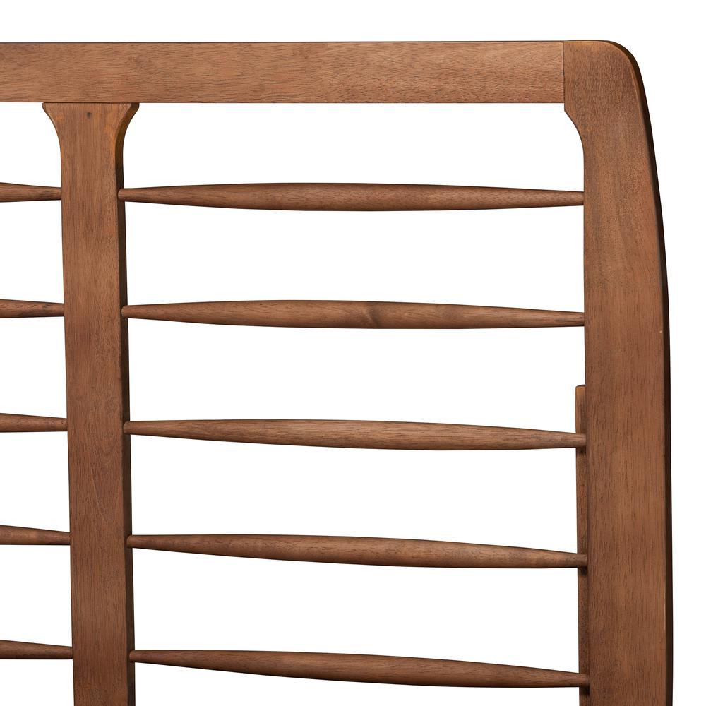 Petra Mid-Century Modern Ash Walnut Finished Wood Full Size Platform Bed. Picture 14