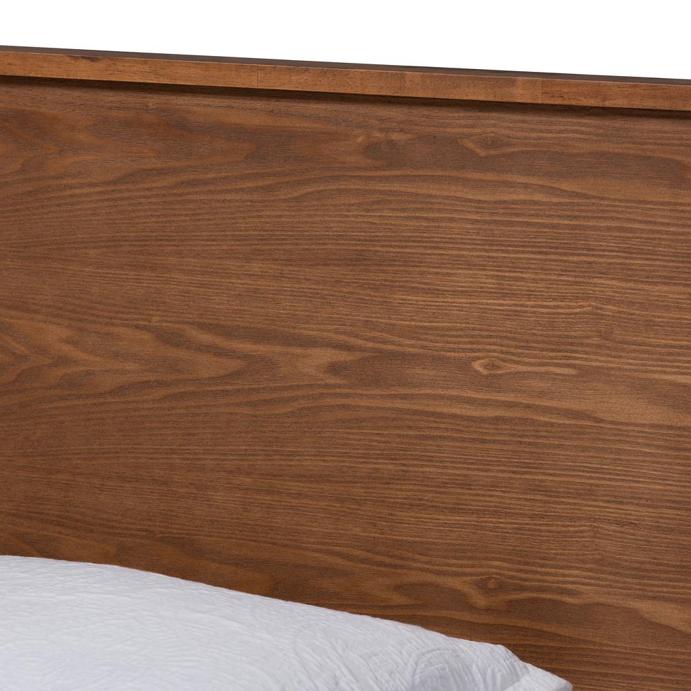 Transitional Walnut Brown Finished Wood Twin Size Platform Bed. Picture 13