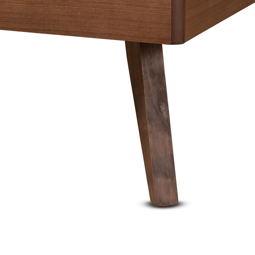 Transitional Walnut Brown Finished Wood Twin Size Platform Bed. Picture 14