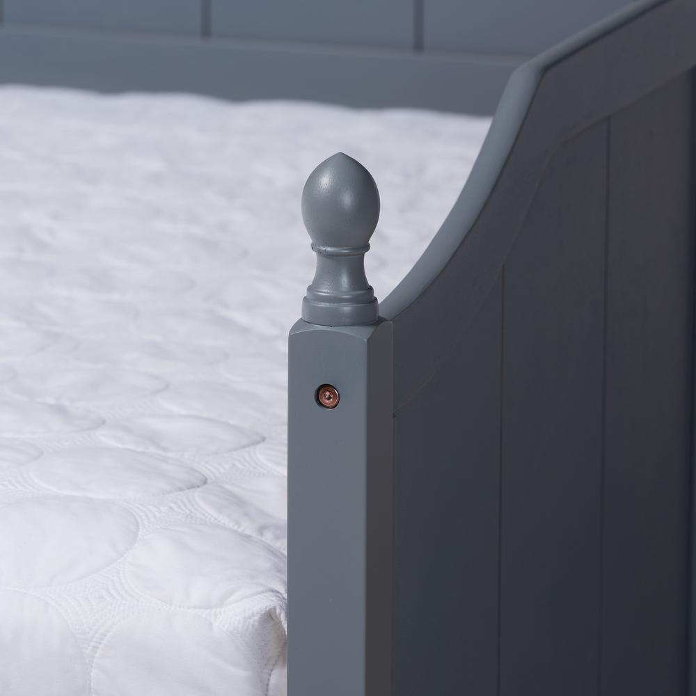 Grey Finished Wood Full Size Daybed with Twin Size Trundle. Picture 17