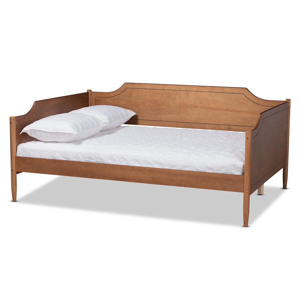 Alya Classic Traditional Farmhouse Walnut Brown Finished Wood Full Size Daybed. Picture 9