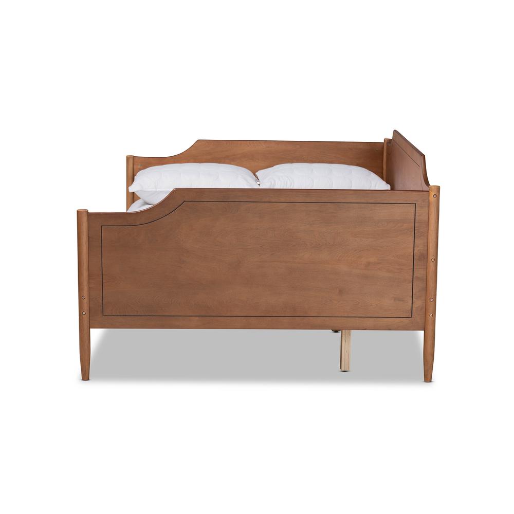 Alya Classic Traditional Farmhouse Walnut Brown Finished Wood Full Size Daybed. Picture 10