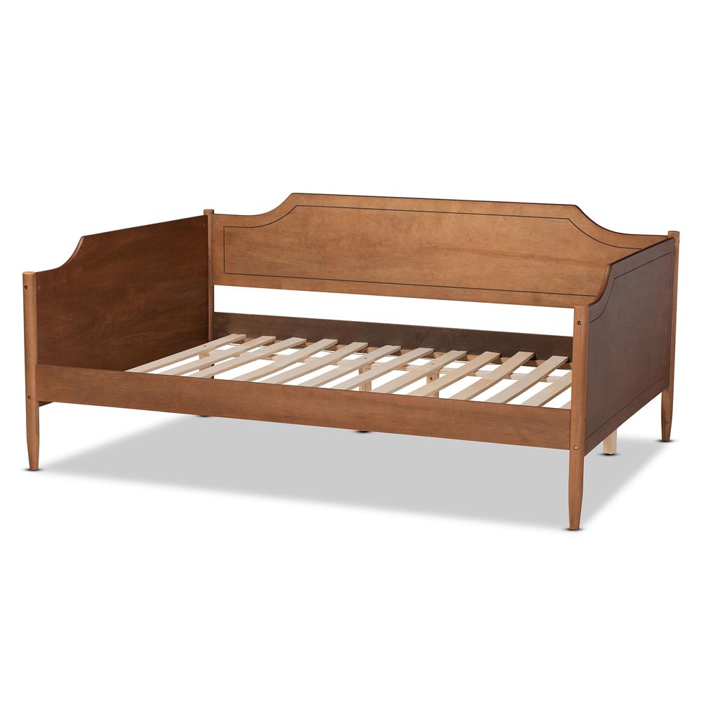 Alya Classic Traditional Farmhouse Walnut Brown Finished Wood Full Size Daybed. Picture 11