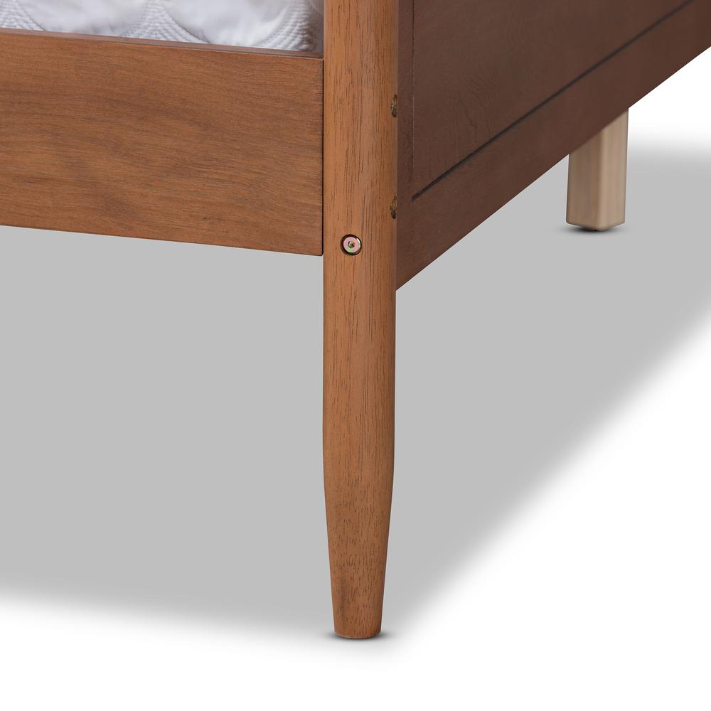Alya Classic Traditional Farmhouse Walnut Brown Finished Wood Full Size Daybed. Picture 13