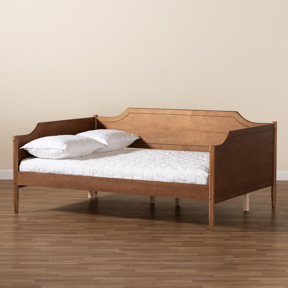 Alya Classic Traditional Farmhouse Walnut Brown Finished Wood Full Size Daybed. Picture 15