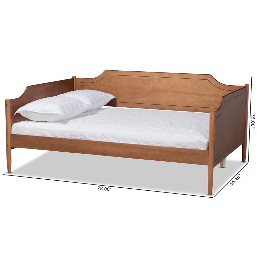 Alya Classic Traditional Farmhouse Walnut Brown Finished Wood Full Size Daybed. Picture 16