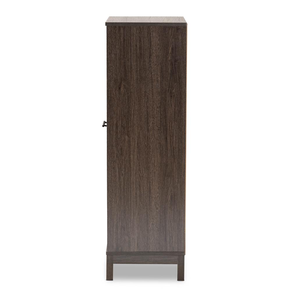 Dark Brown Finished Wood 1-Drawer Wine Storage Cabinet. Picture 13
