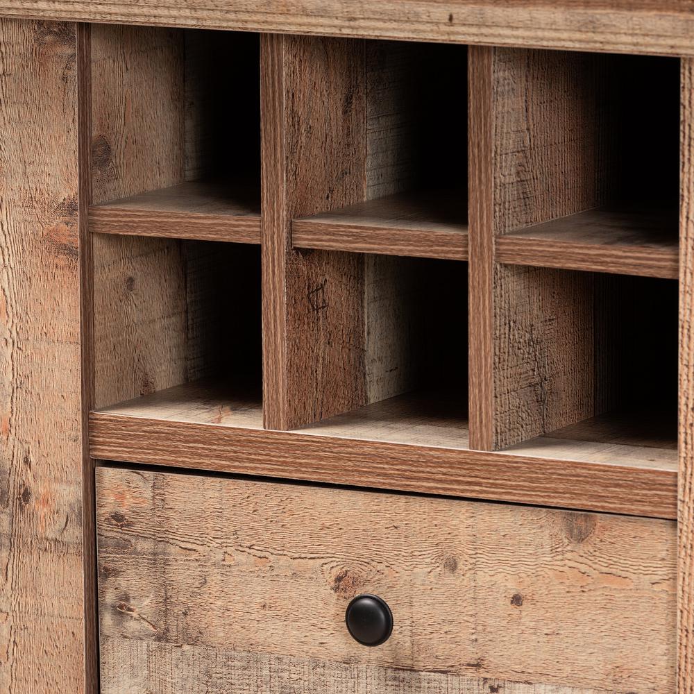 Farmhouse Rustic Oak Brown Finished Wood 1-Door Dining Room Sideboard Buffet. Picture 15