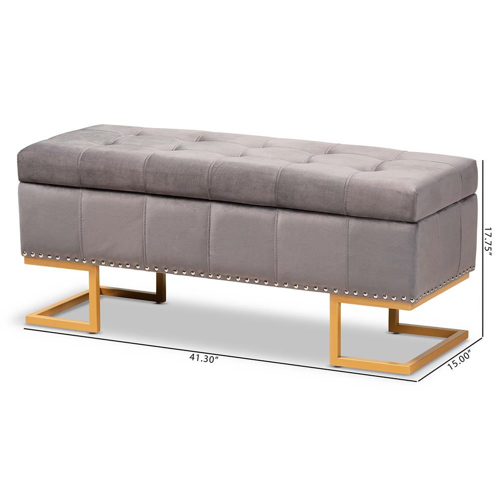 Gold Finished Metal Storage Ottoman. Picture 22