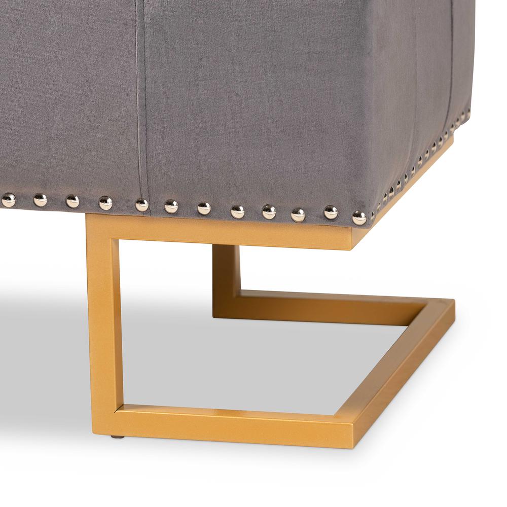 Gold Finished Metal Storage Ottoman. Picture 18