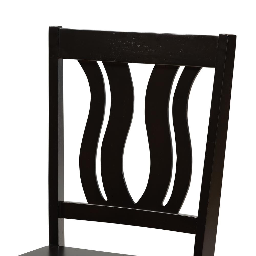 Transitional Dark Brown Finished Wood 5-Piece Dining Set. Picture 14