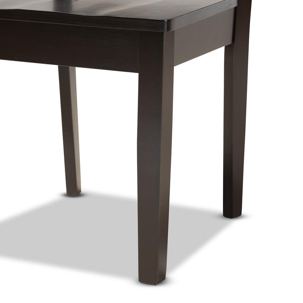Transitional Dark Brown Finished Wood 5-Piece Dining Set. Picture 15