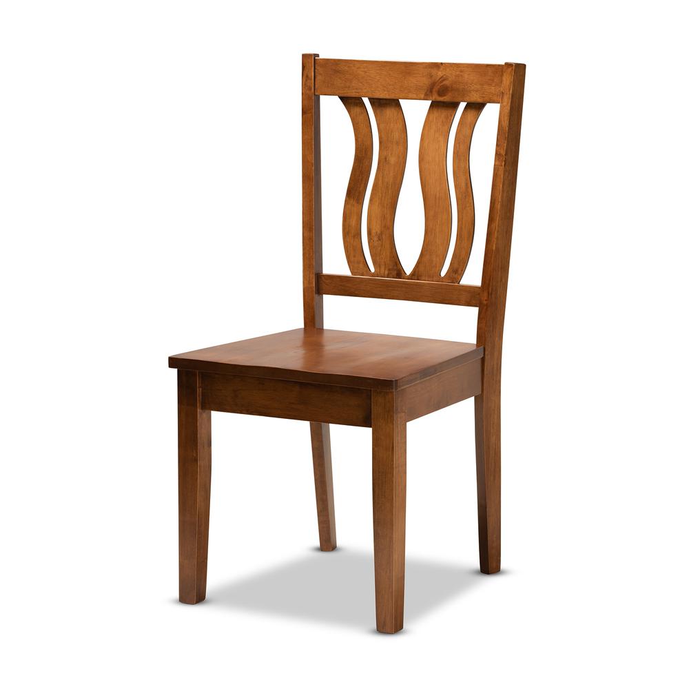 Transitional Walnut Brown Finished Wood 5-Piece Dining Set. Picture 11