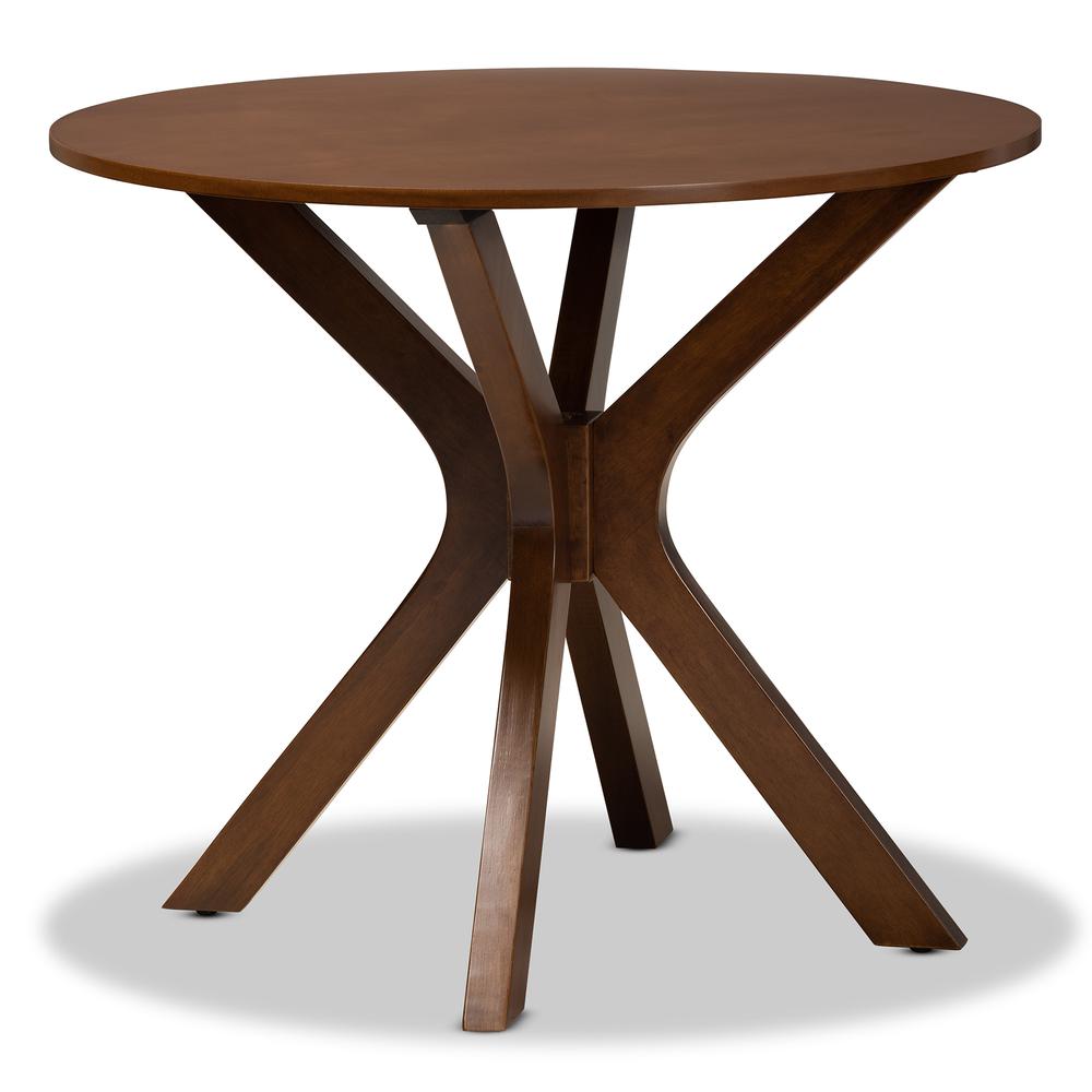 Transitional Walnut Brown Finished Wood 5-Piece Dining Set. Picture 12