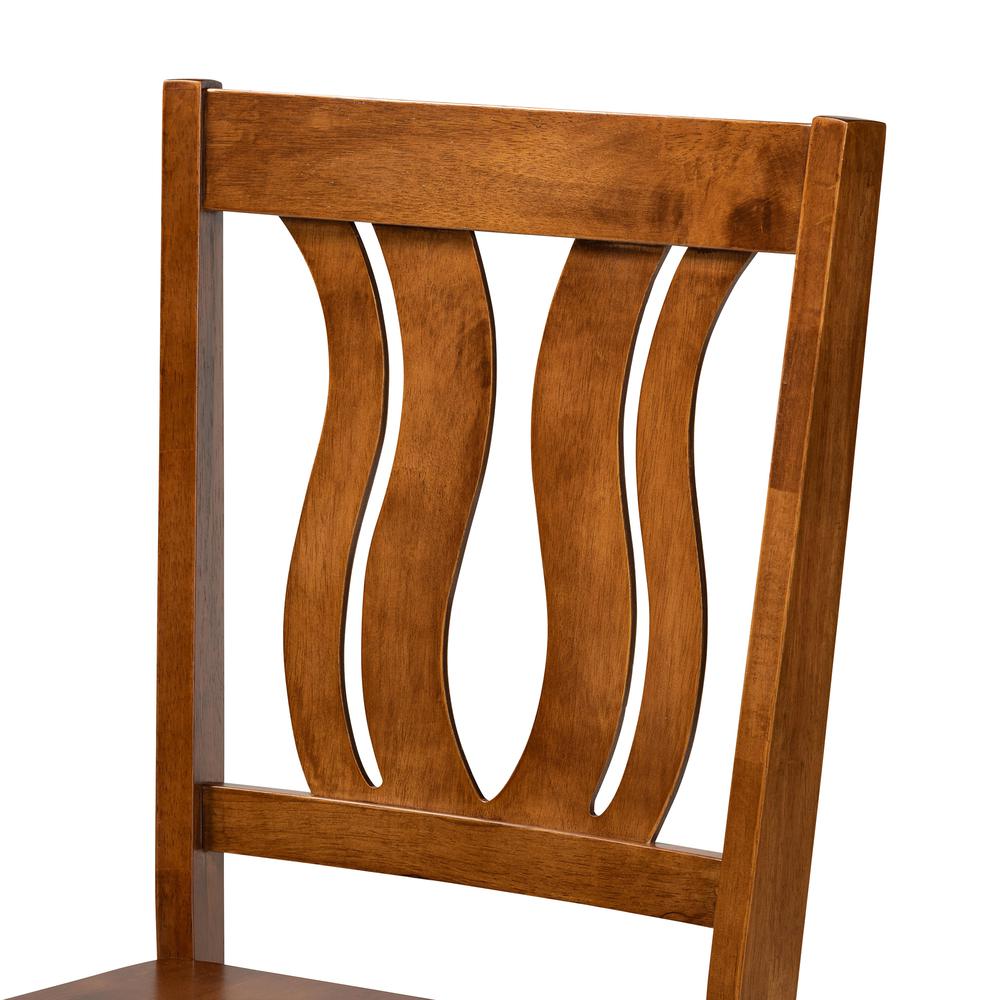 Transitional Walnut Brown Finished Wood 5-Piece Dining Set. Picture 14
