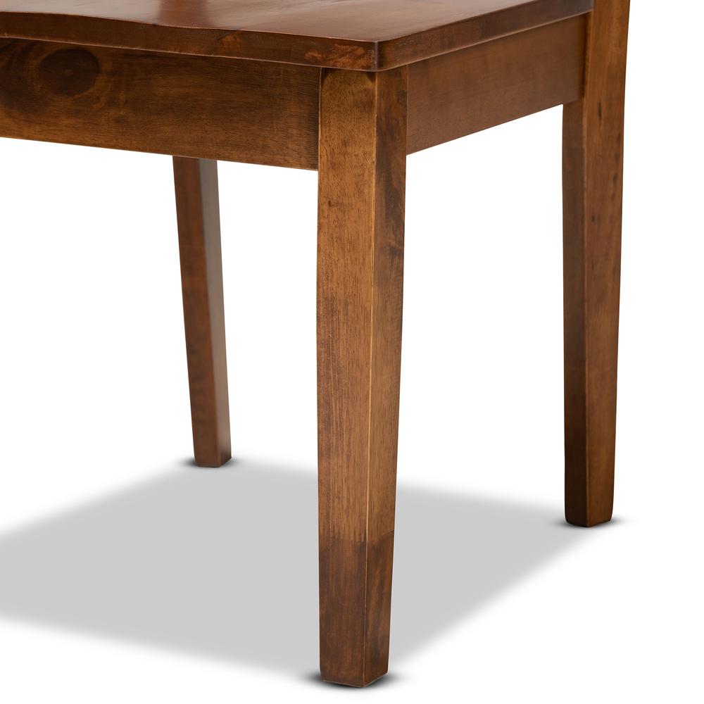 Transitional Walnut Brown Finished Wood 5-Piece Dining Set. Picture 15
