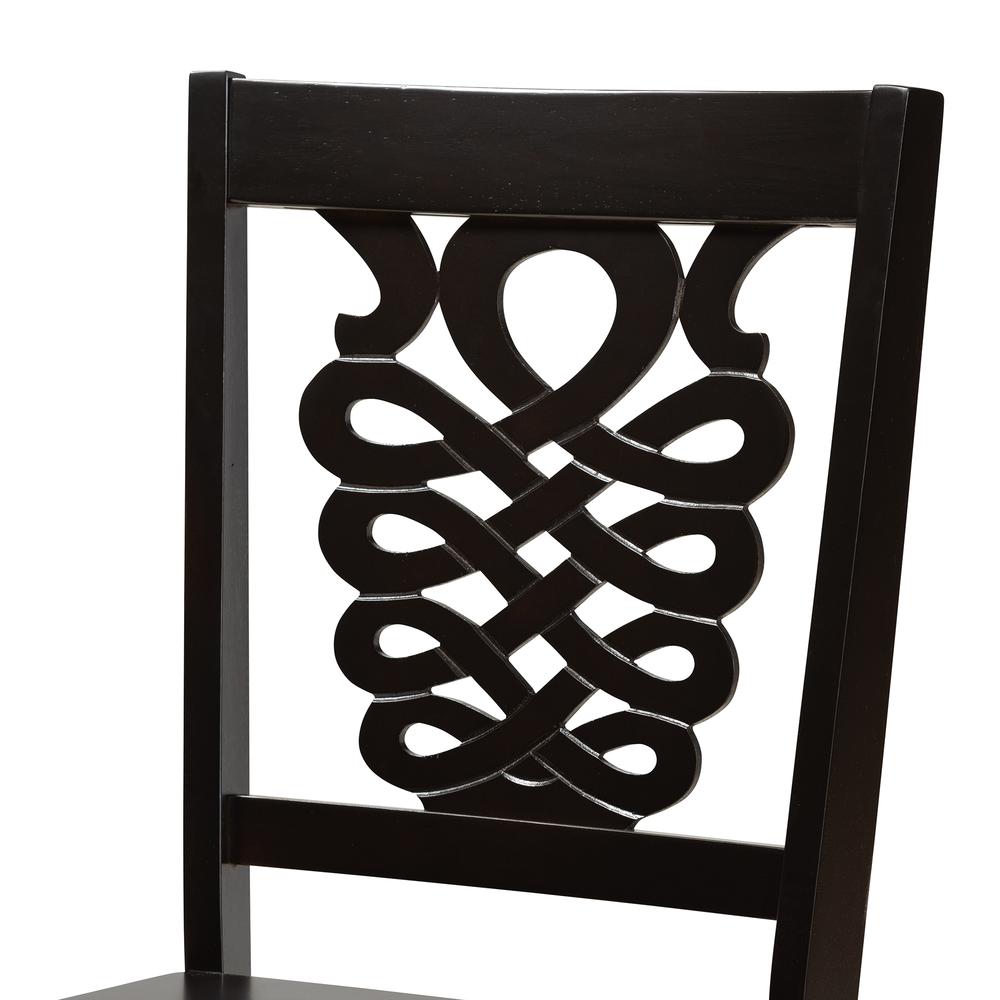 Transitional Dark Brown Finished Wood 7-Piece Dining Set. Picture 14