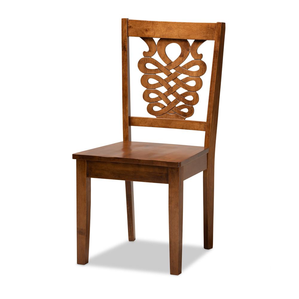 Transitional Walnut Brown Finished Wood 5-Piece Dining Set. Picture 11
